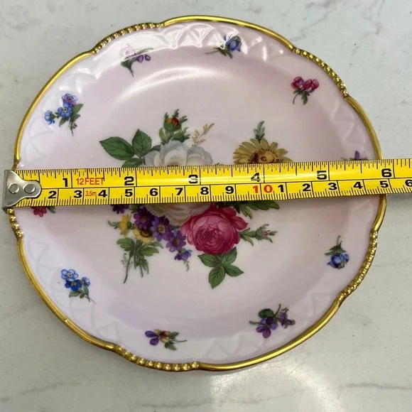 Vtg Mitterteich Bavaria Germany Pink Floral Tea Cup Saucer Gold Trim Shabby Chic - Picture 4 of 16
